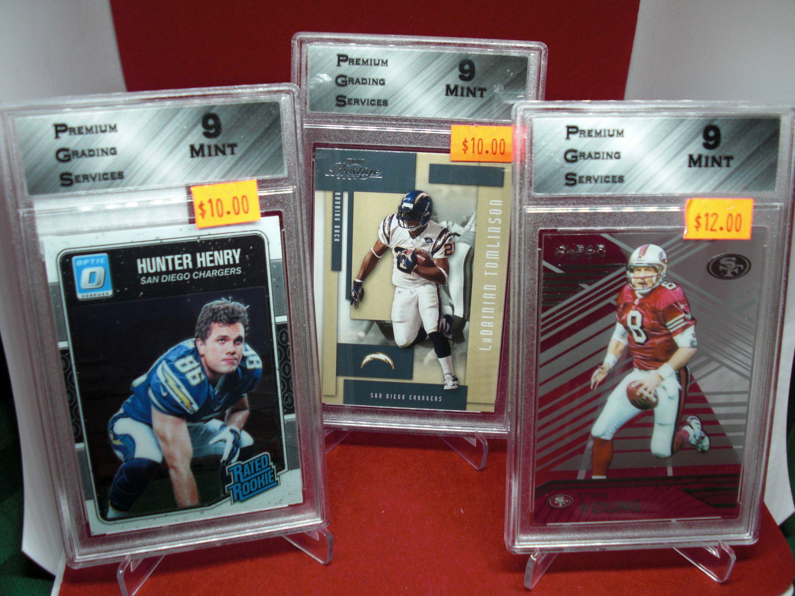 lot of 3 pgs graded mint 9 football cards (1 of 1)