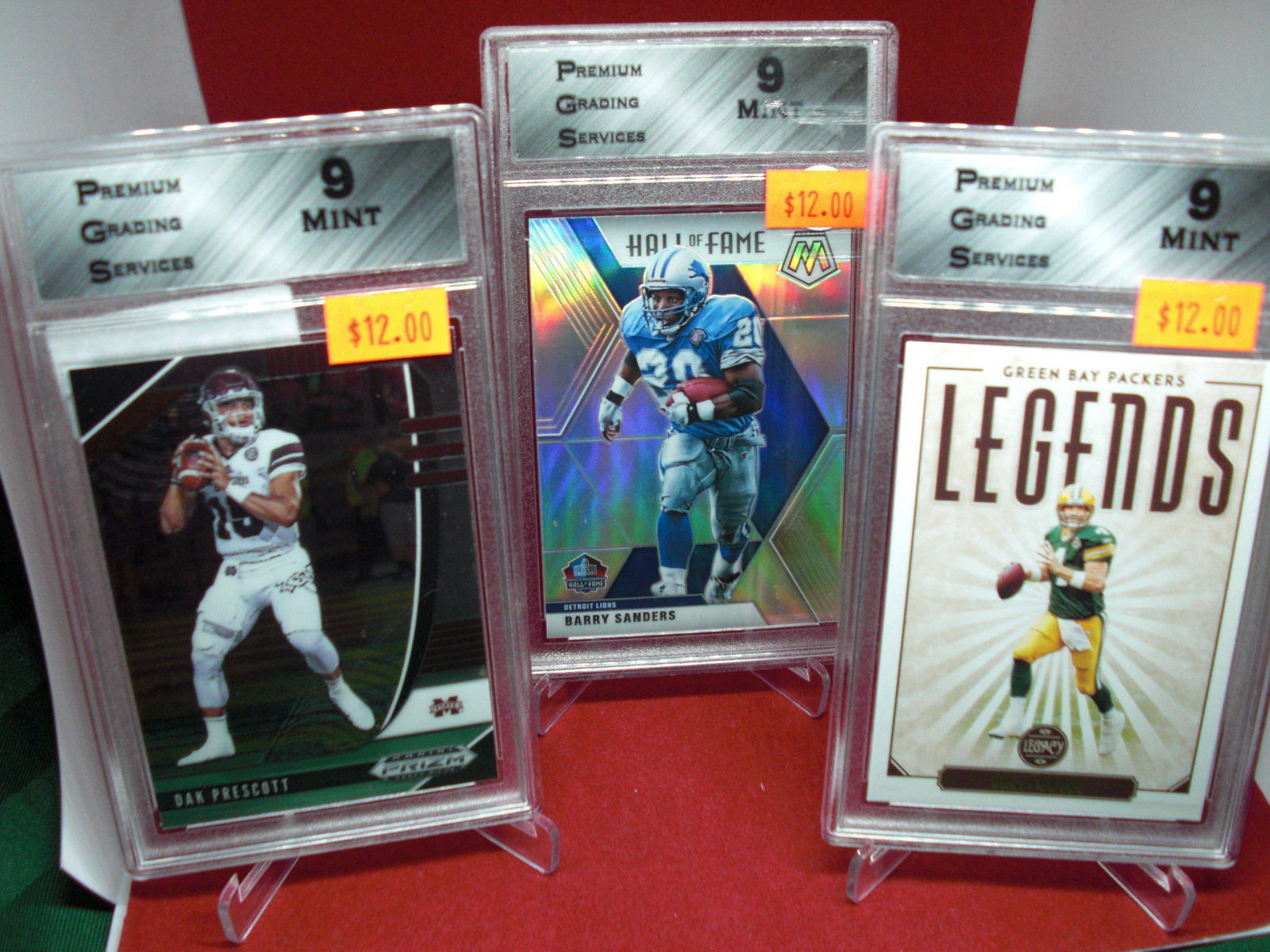 lot of 3 pgs graded mint 9 football cards (1 of 1)