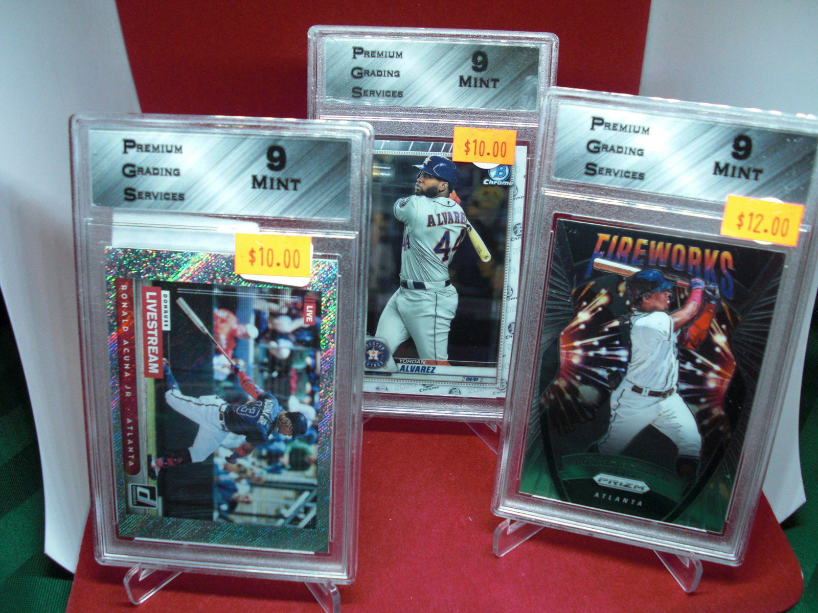 lot of 3 pgs graded baseball cards mint 9's (1 of 1)