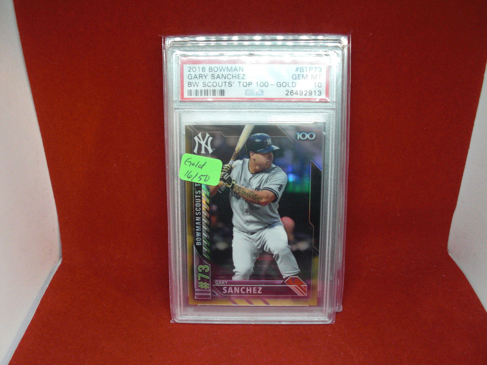 psa gem 10 gary sanchez bowman 100 gold 16/50 (1 of 1)
