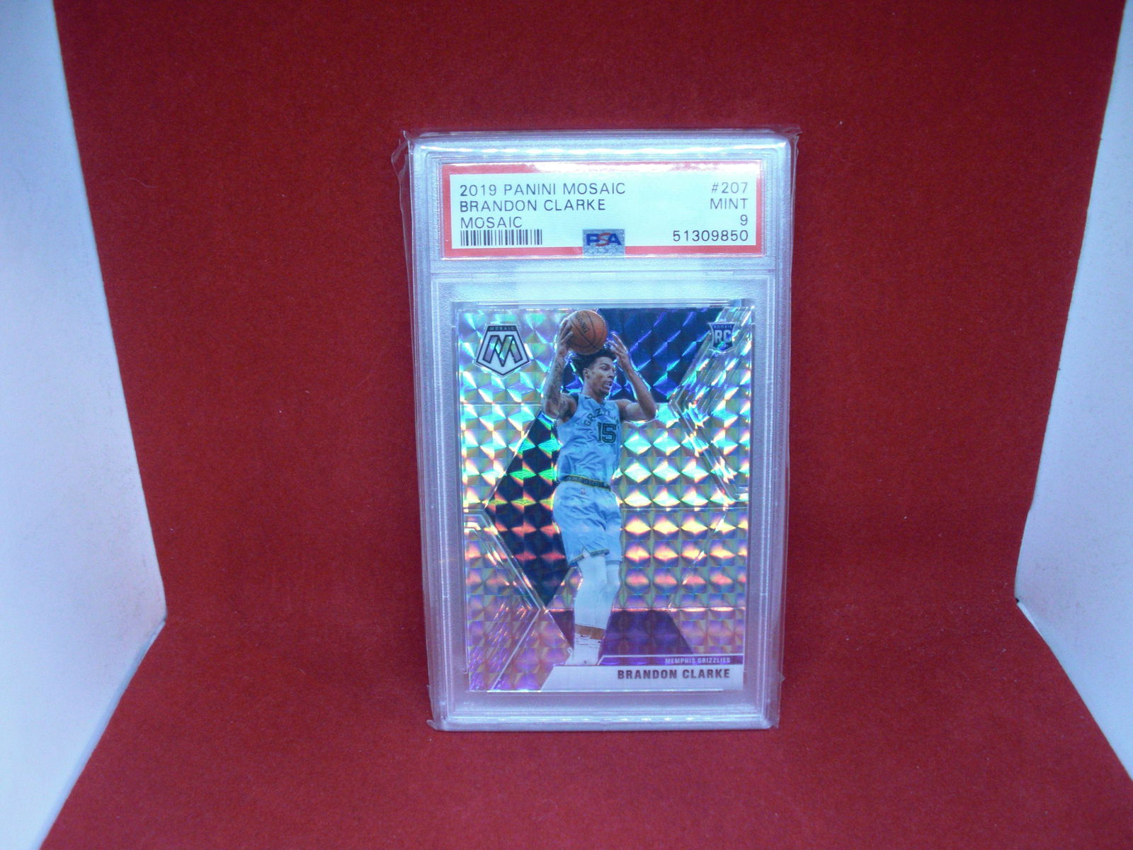 psa 9 mint brandon clarke silver mosaic rookie (1 of 1)