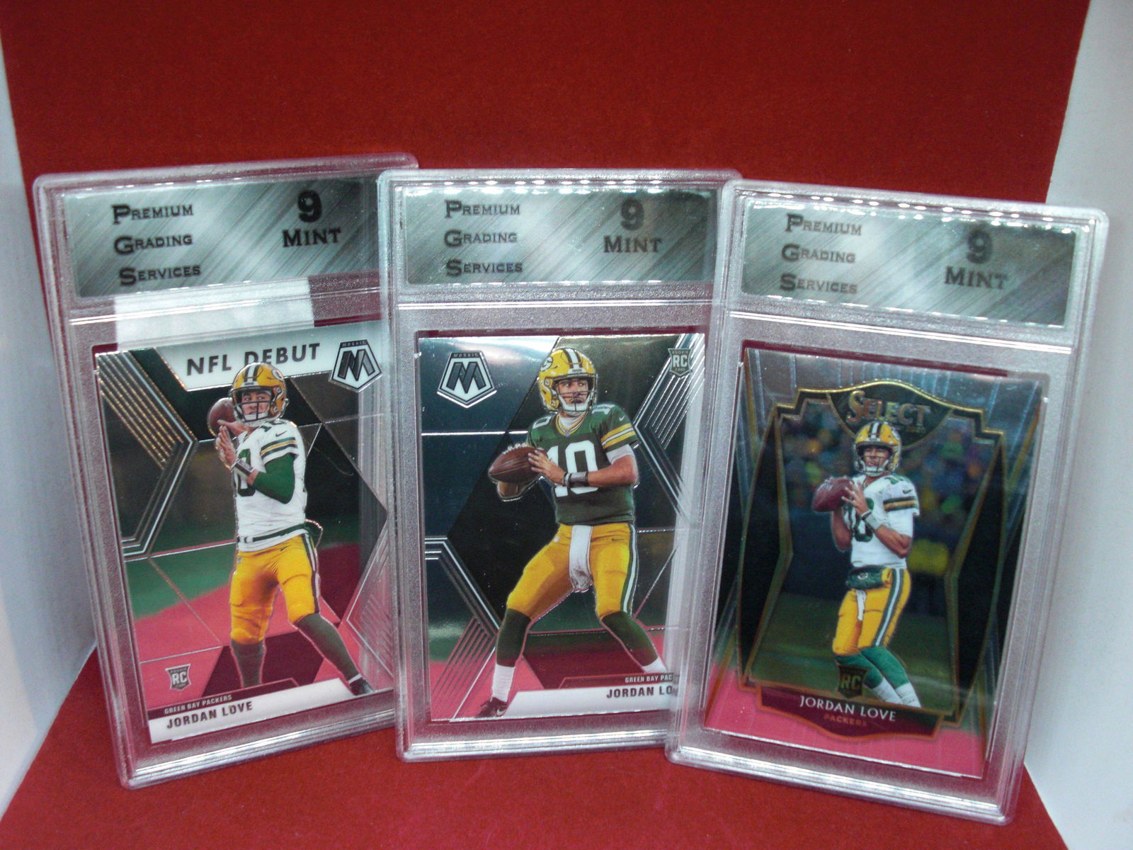 lot of 3 pgs graded jordan love rookie cards mint 9's (1 of 1)