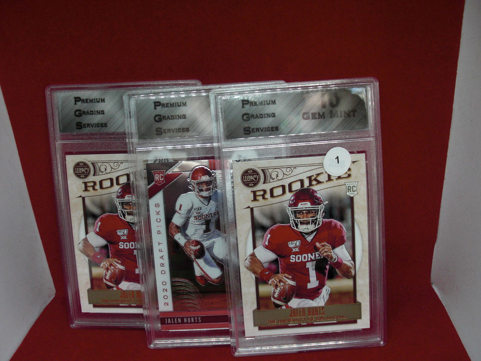 lot of 3 gem 10 pgs graded football cards (1 of 1)