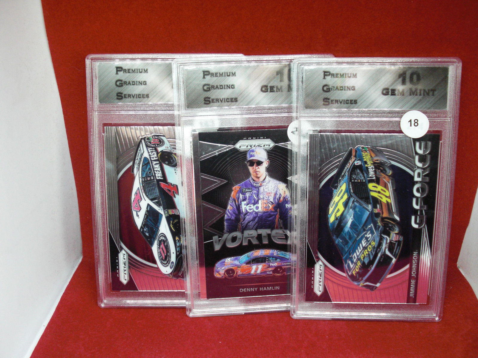 lot of 3 PGS gem 10 graded prizm nascar cards (1 of 1)