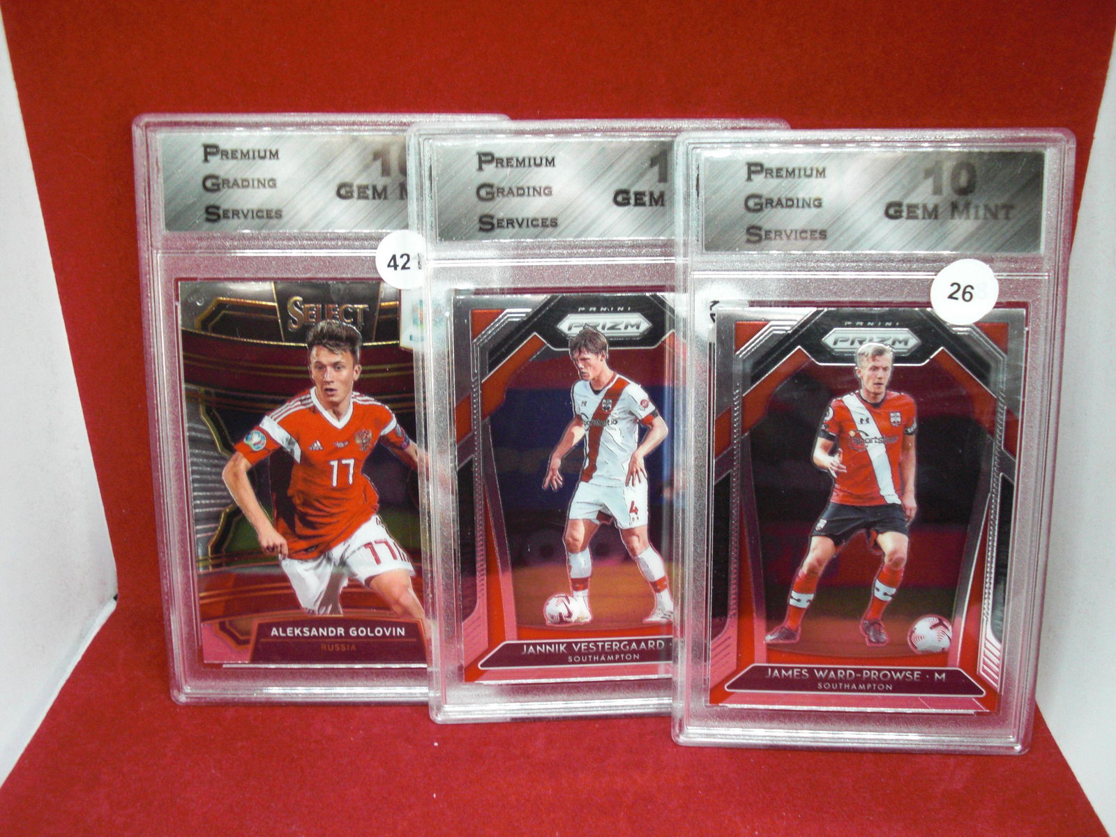 lot of 3 graded soccer cards pgs gem 10's (1 of 1)
