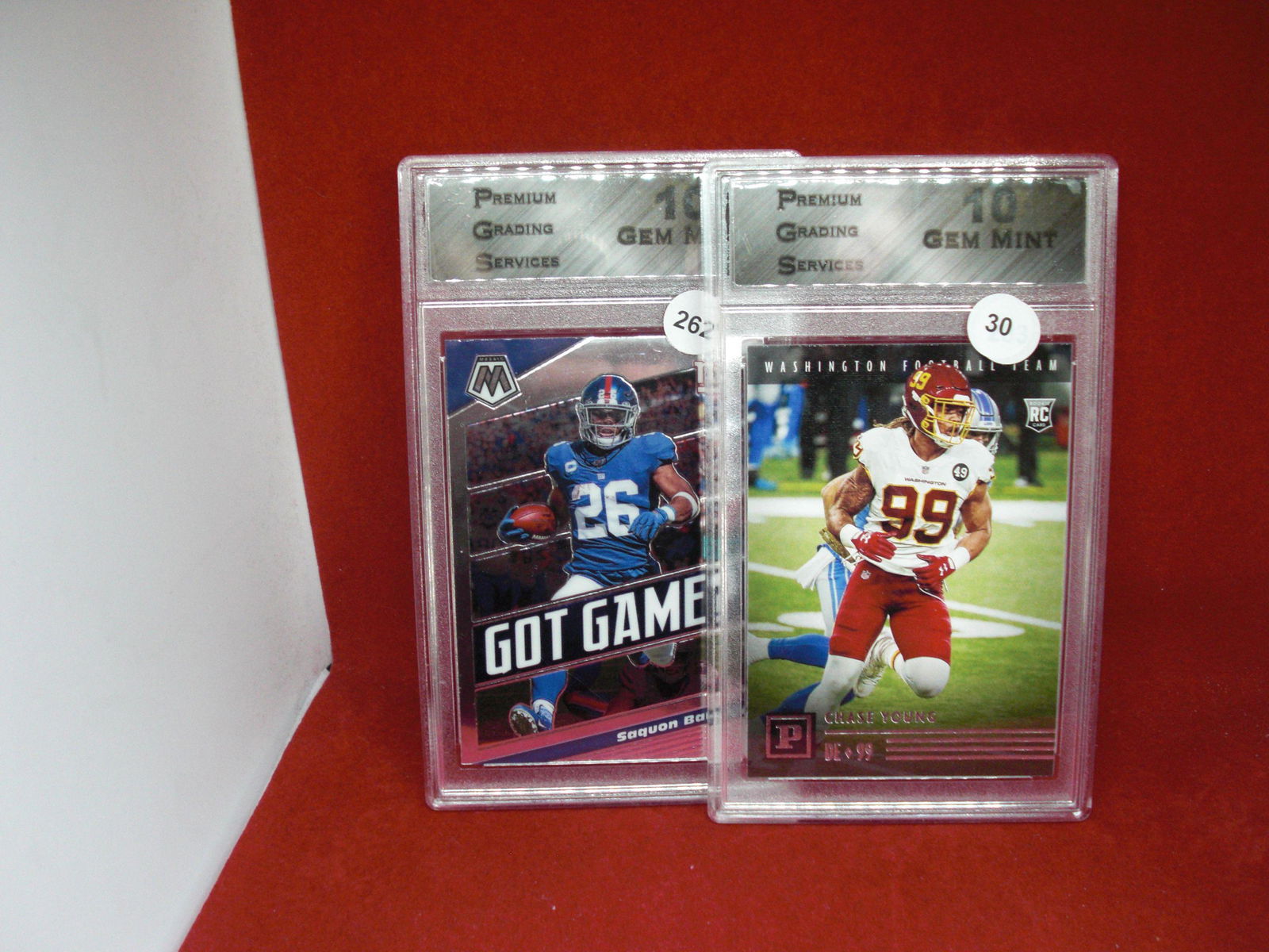 lot of 2 pgs gem 10 football cards (1 of 1)