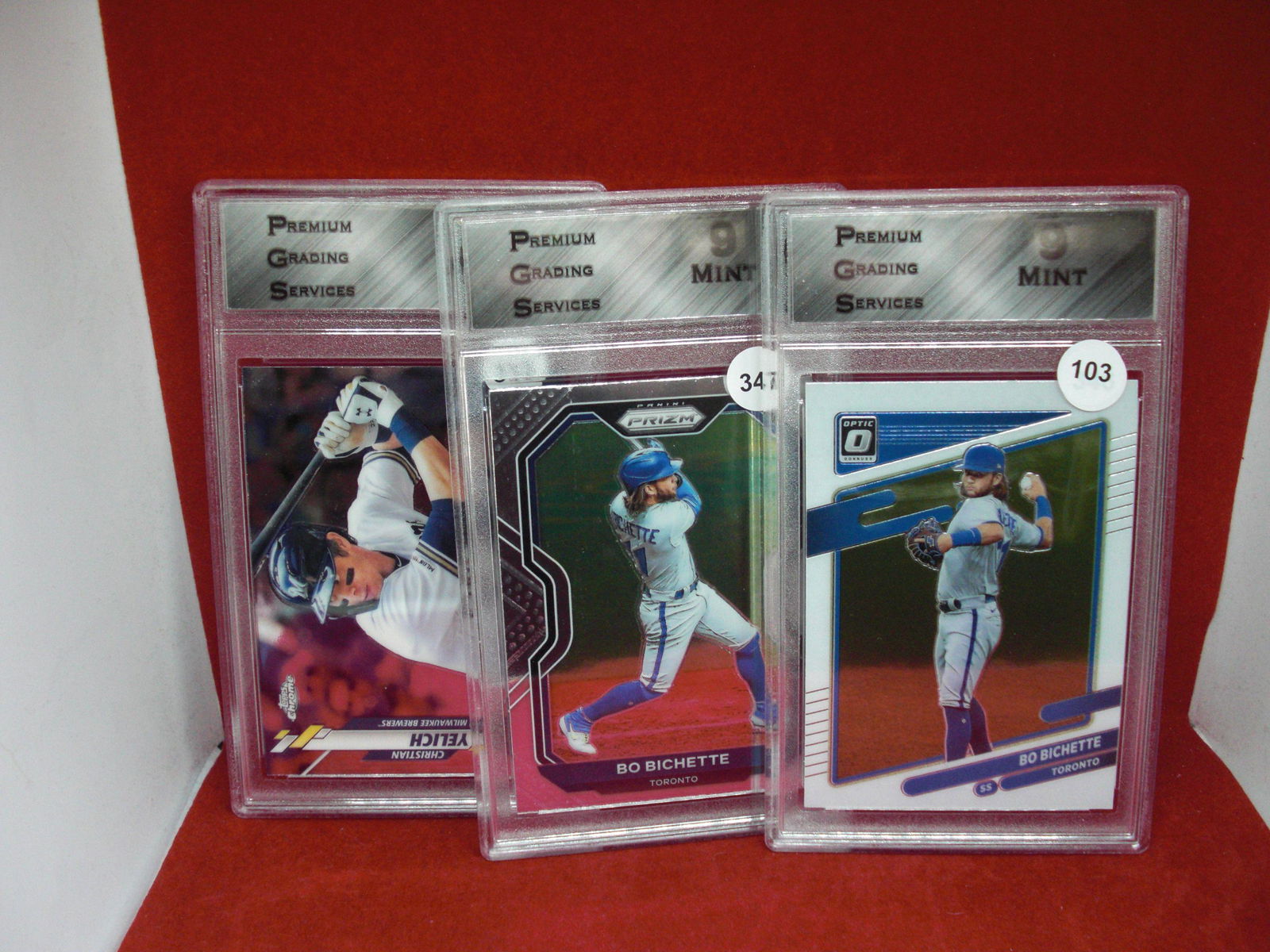 lot of 3 graded baseball cards pgs 9's (1 of 1)