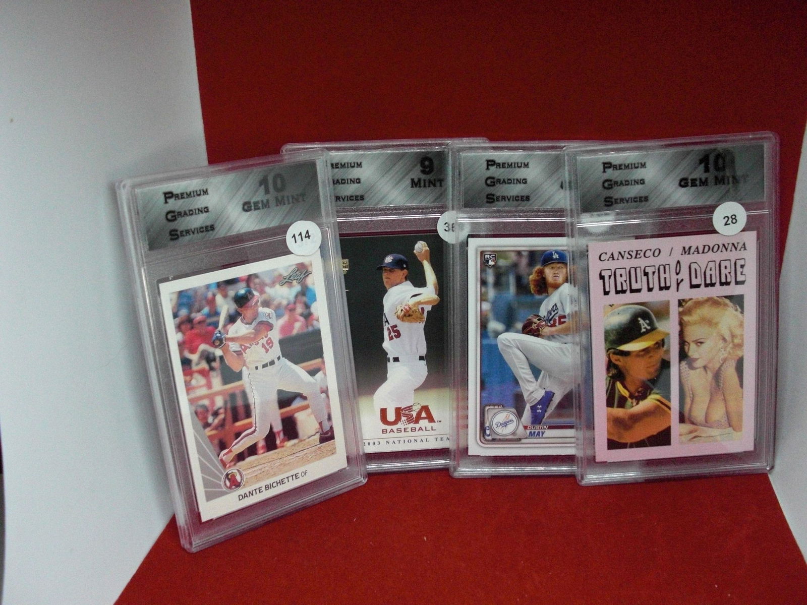 lot of 4 pgs graded baseball cards (1 of 1)