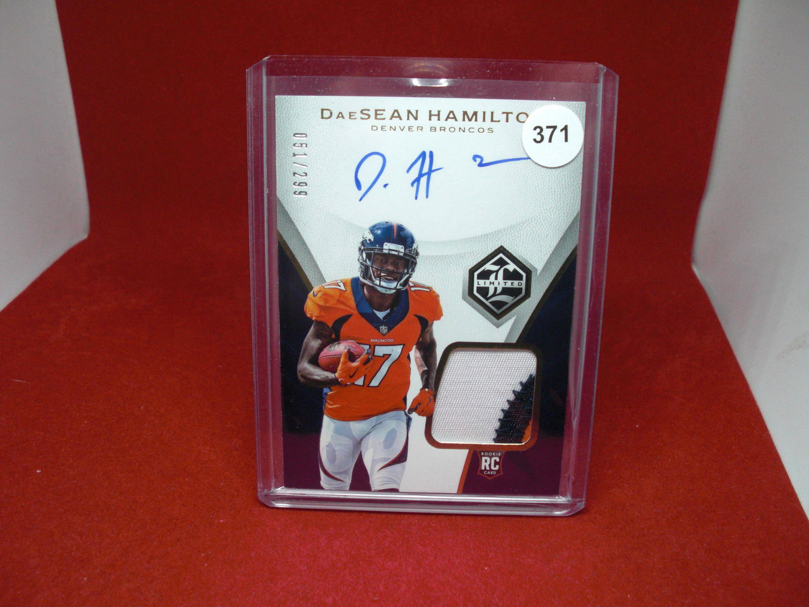 daesean hamilton rookie patch auto 051/299 (1 of 1)