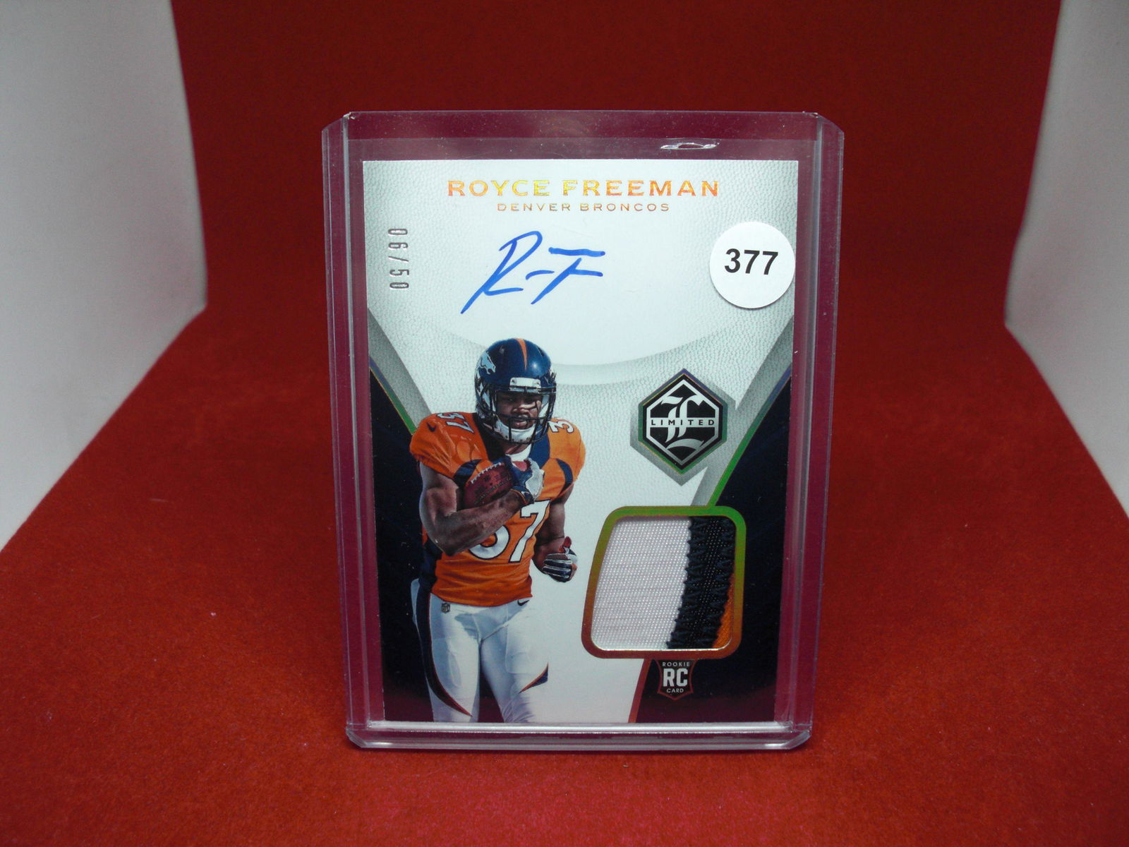 royce freeman rookie patch auto 06/50 (1 of 1)
