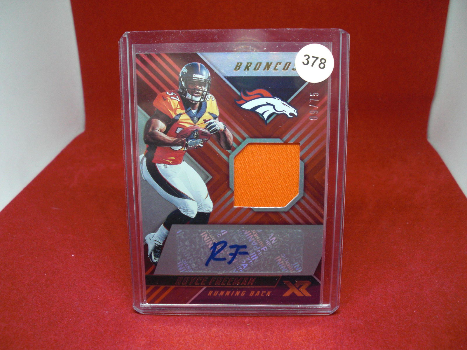royce freeman rookie patch auto 09/75 (1 of 1)