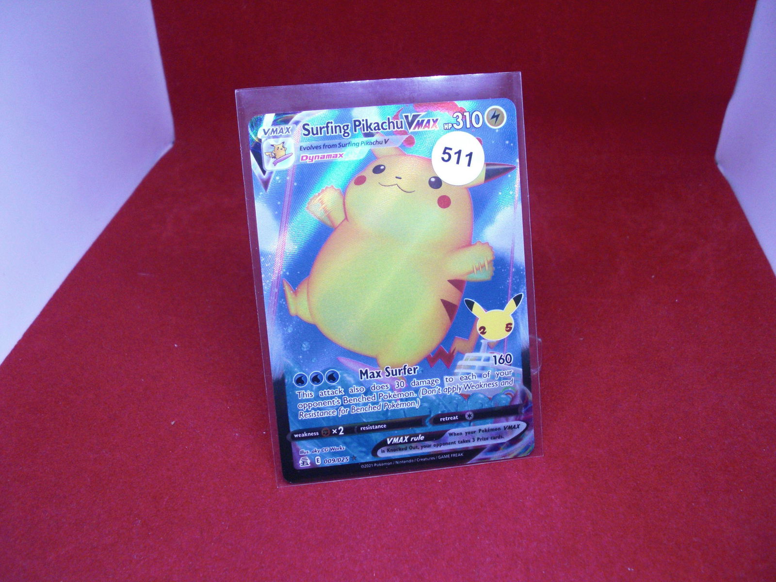 surfing pikachu vmax pokeman card: surfing pikachu vmax pokeman card