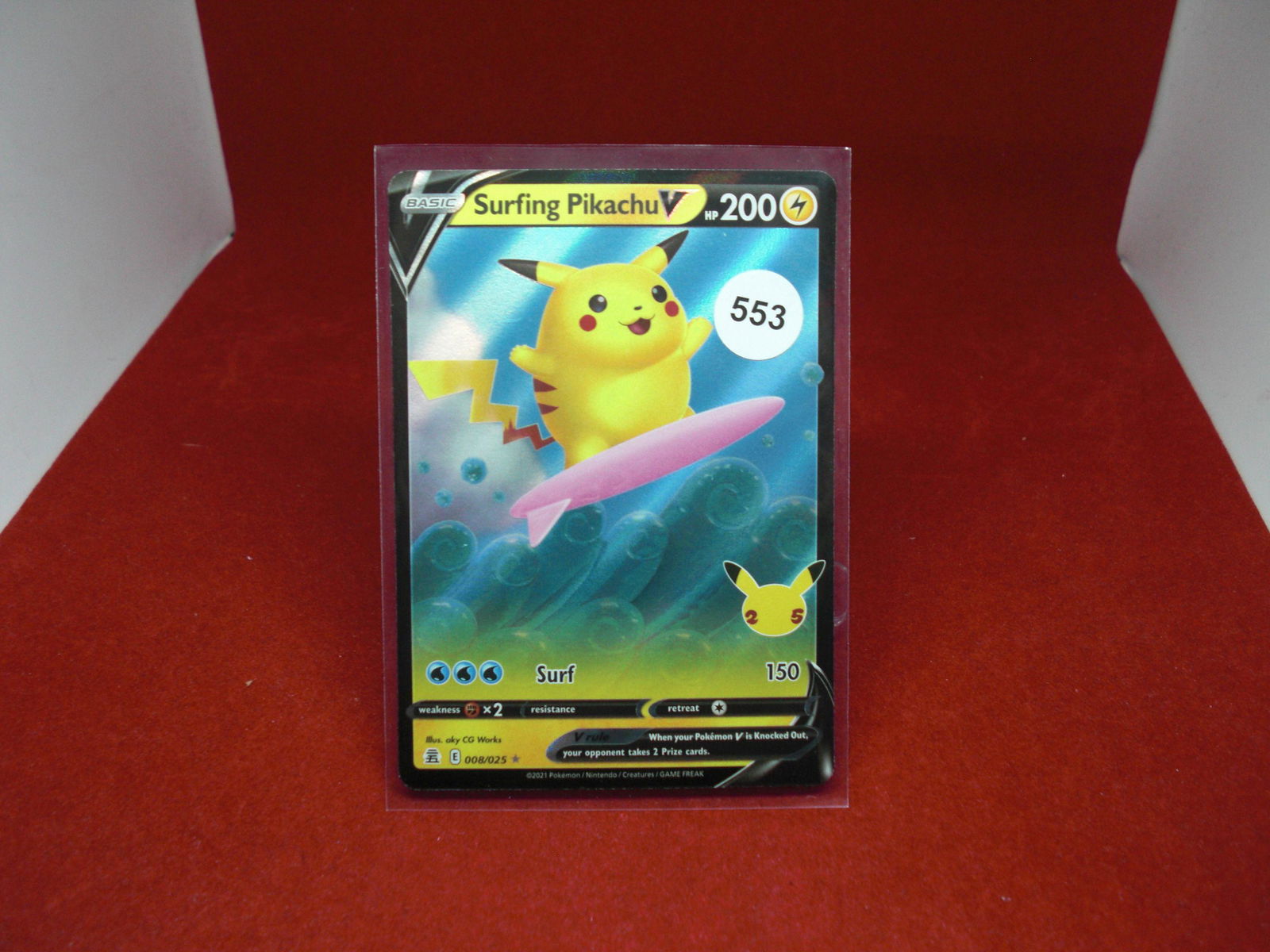 surfing pikachu v pokemon card: surfing pikachu v pokemon card