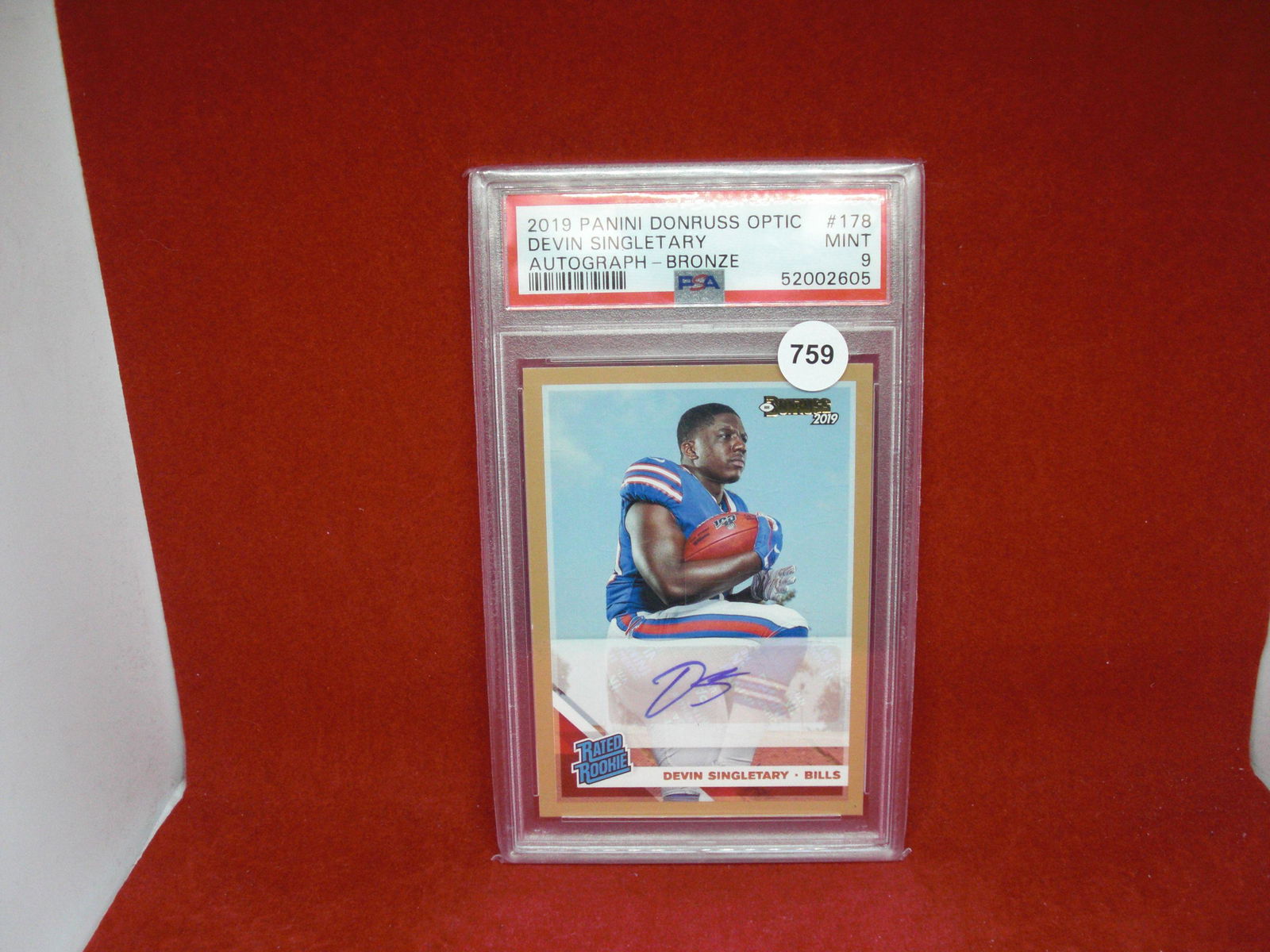 psa 9 devin singletary bronze rookie auto (1 of 1)
