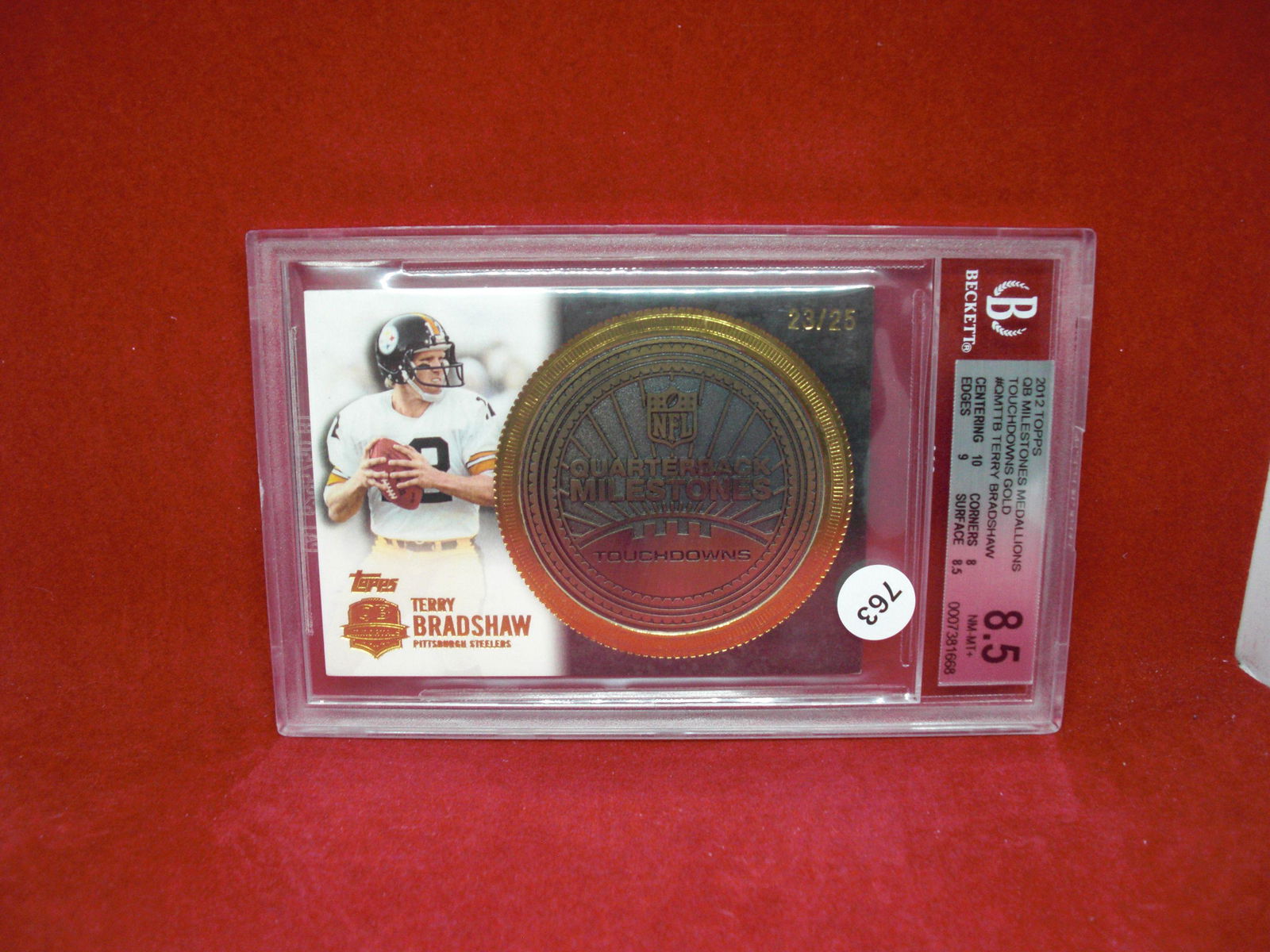 beckett graded 9 terry bradshaw coin relic 23/25 (1 of 1)