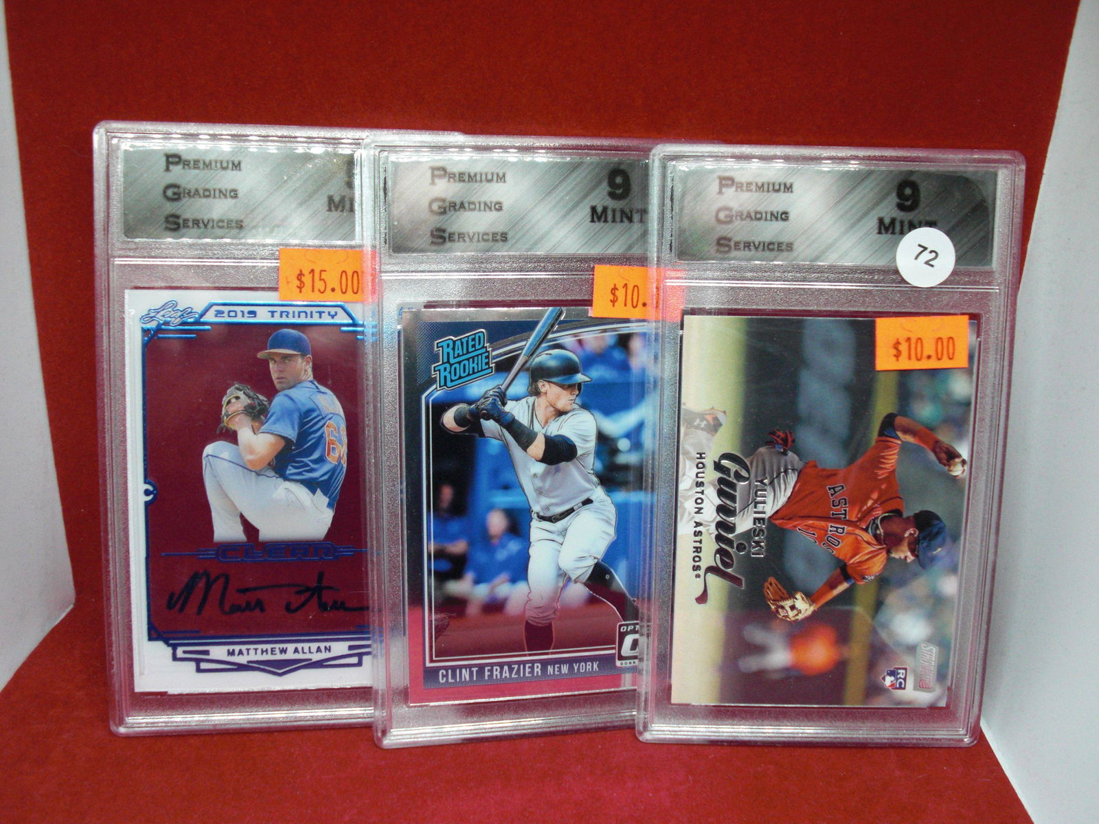 lot of 3 graded baseball cards pgs 9's (1 of 1)