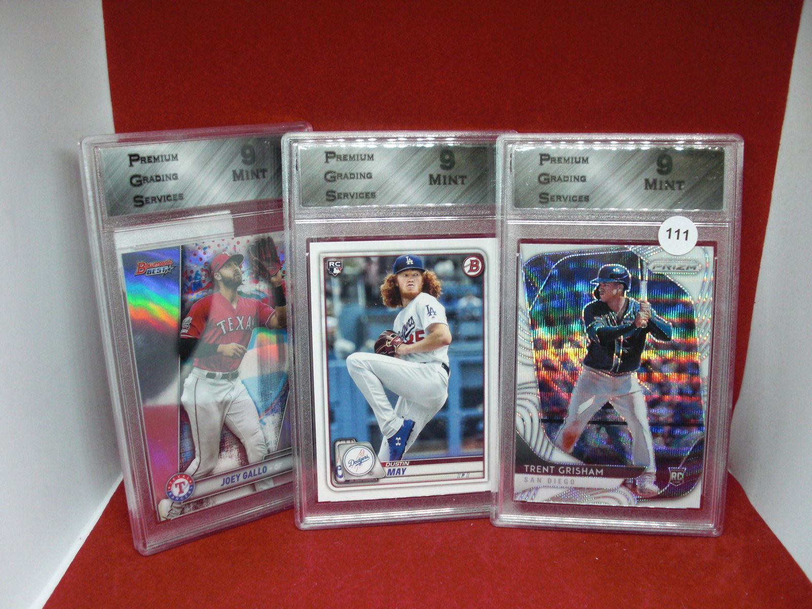 lot of 3 graded baseball cards pgs 9's (1 of 1)