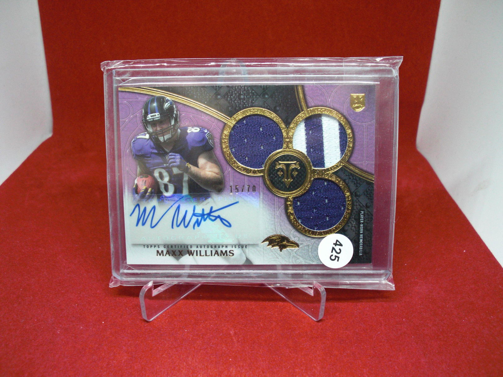 maxx williams autographed rookie patch card 15/70 (1 of 1)