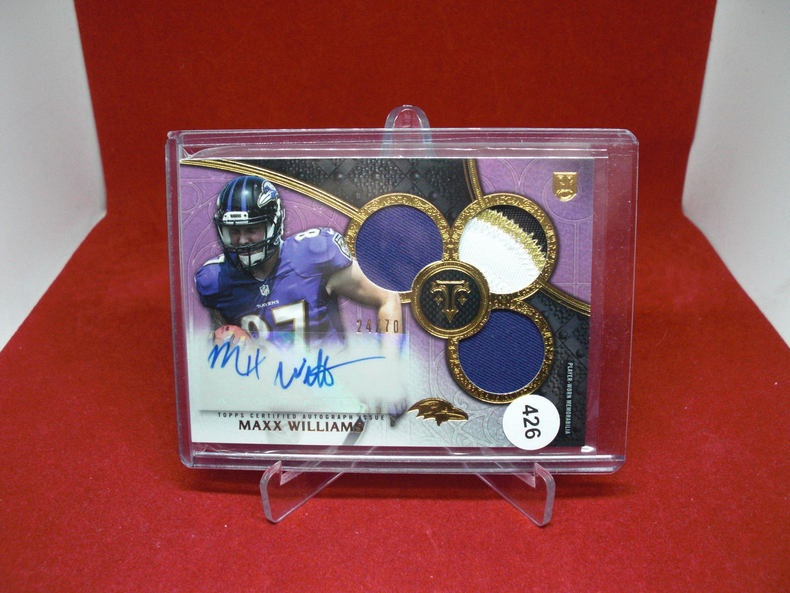 maxx williams autographed rookie patch card 24/70 (1 of 1)