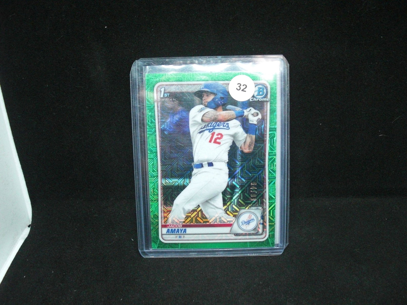jacob amaya 1st bowman green mojo 94/99: jacob amaya 1st bowman green mojo 94/99