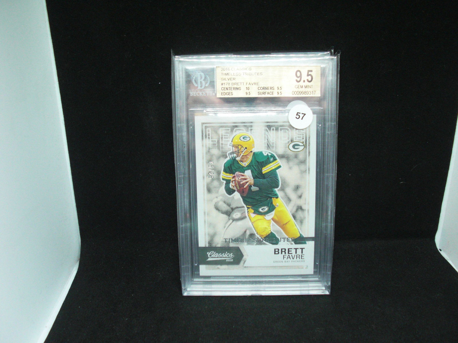 beckett 9.5 brett favre short print 05/25: beckett 9.5 brett favre short print 05/25