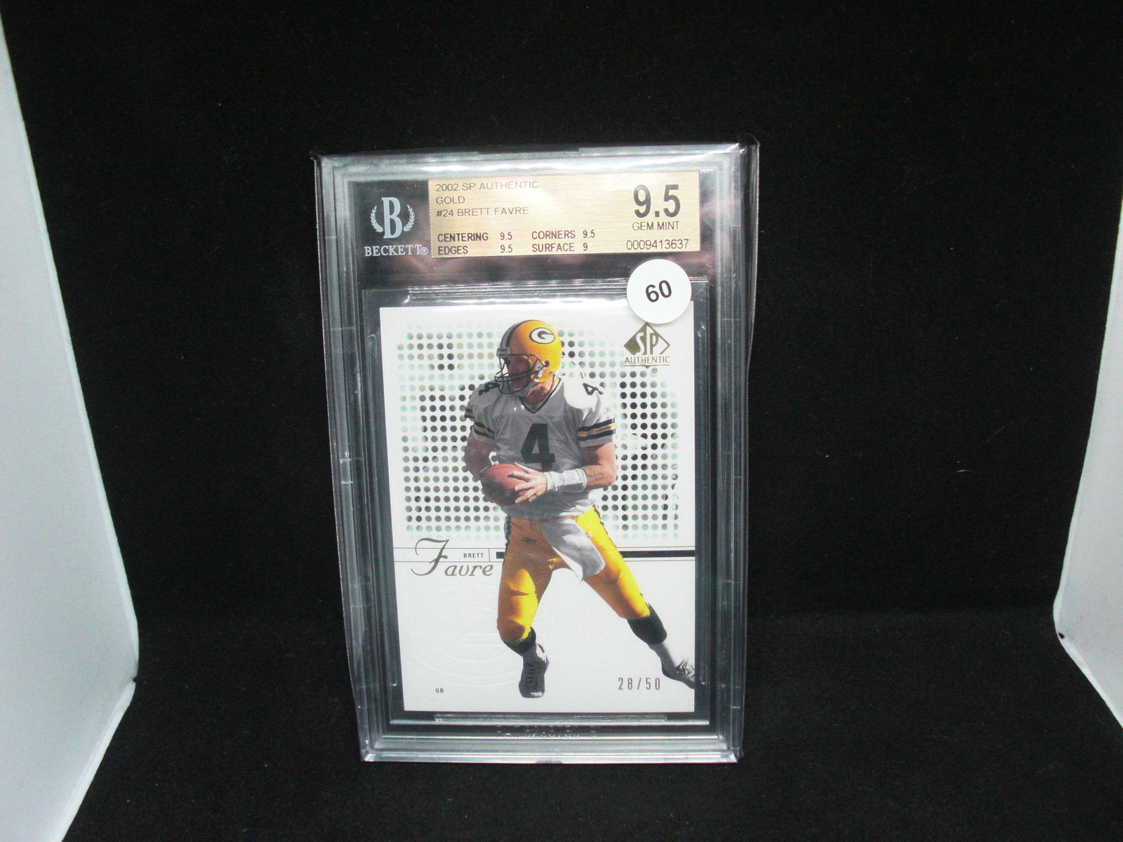 beckett graded 9.5 gem brett favre 2002 sp (1 of 1)
