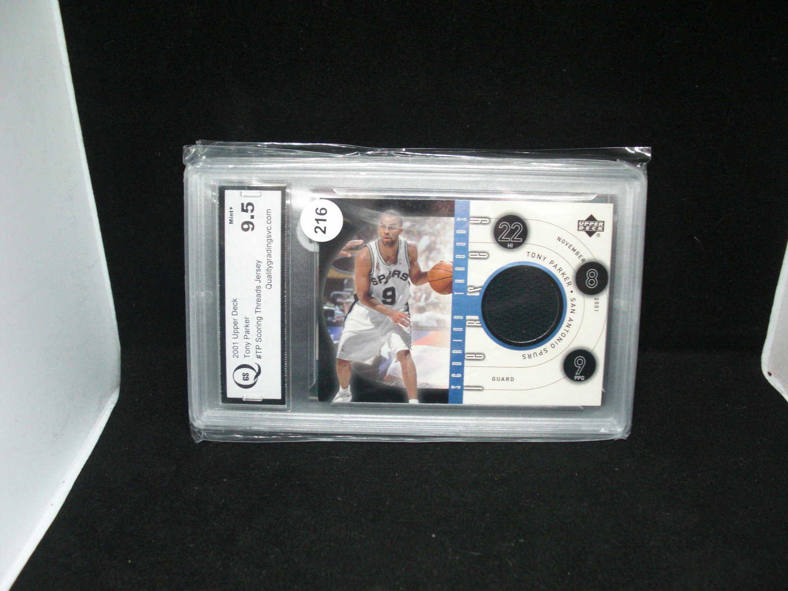 qgs 9.5 tony parker jersey card: qgs 9.5 tony parker jersey card