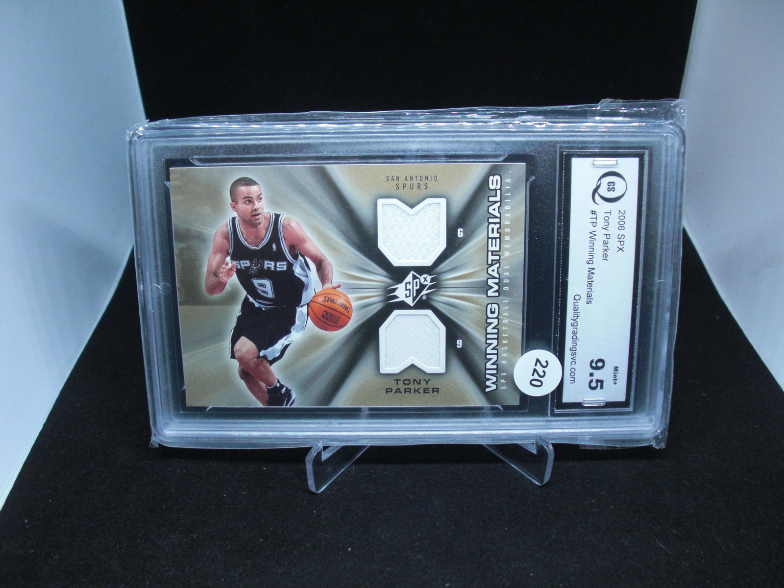 qgs 9.5 tony parker jersey card: qgs 9.5 tony parker jersey card