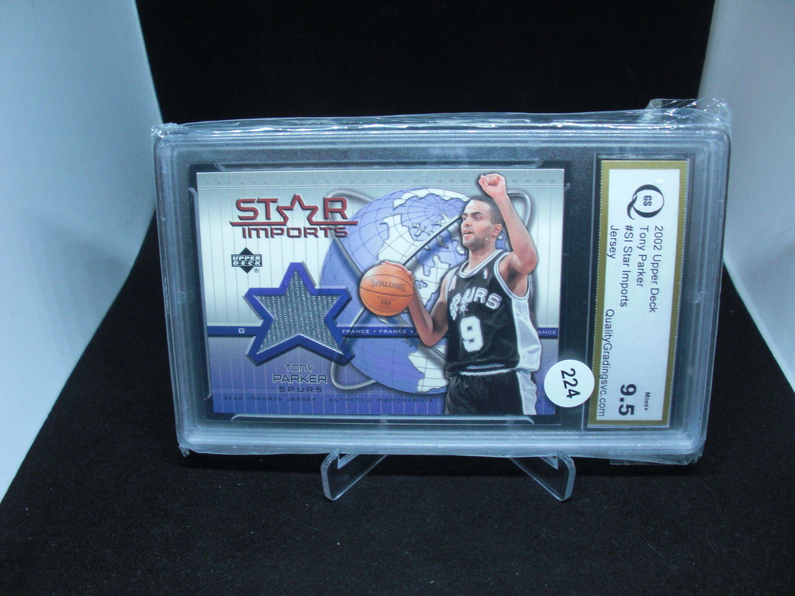 qgs 9.5 tony parker jersey card: qgs 9.5 tony parker jersey card