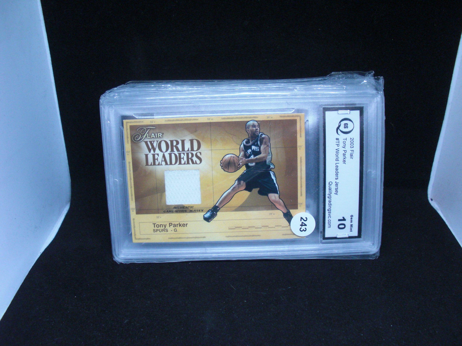 qgs gem 10 tony parker jersey card: qgs gem 10 tony parker jersey card