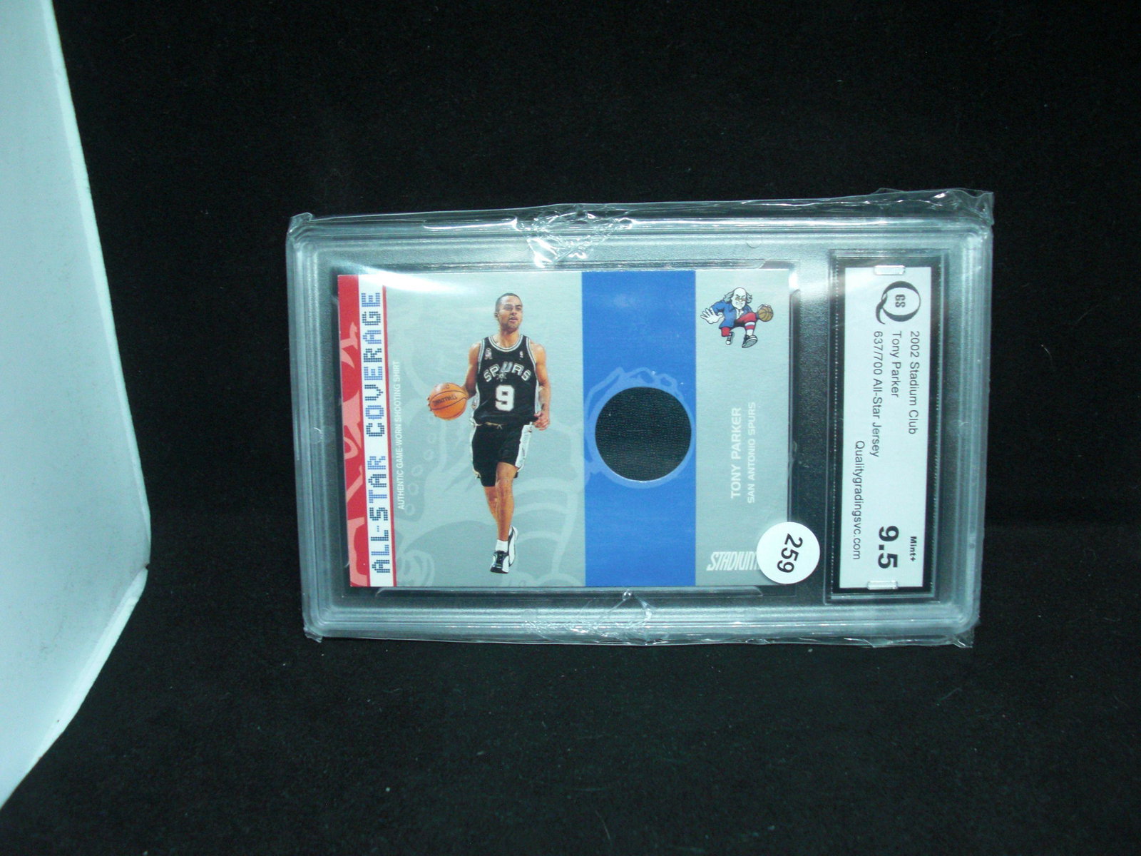 qgs 9.5 tony parker jersey card: qgs 9.5 tony parker jersey card