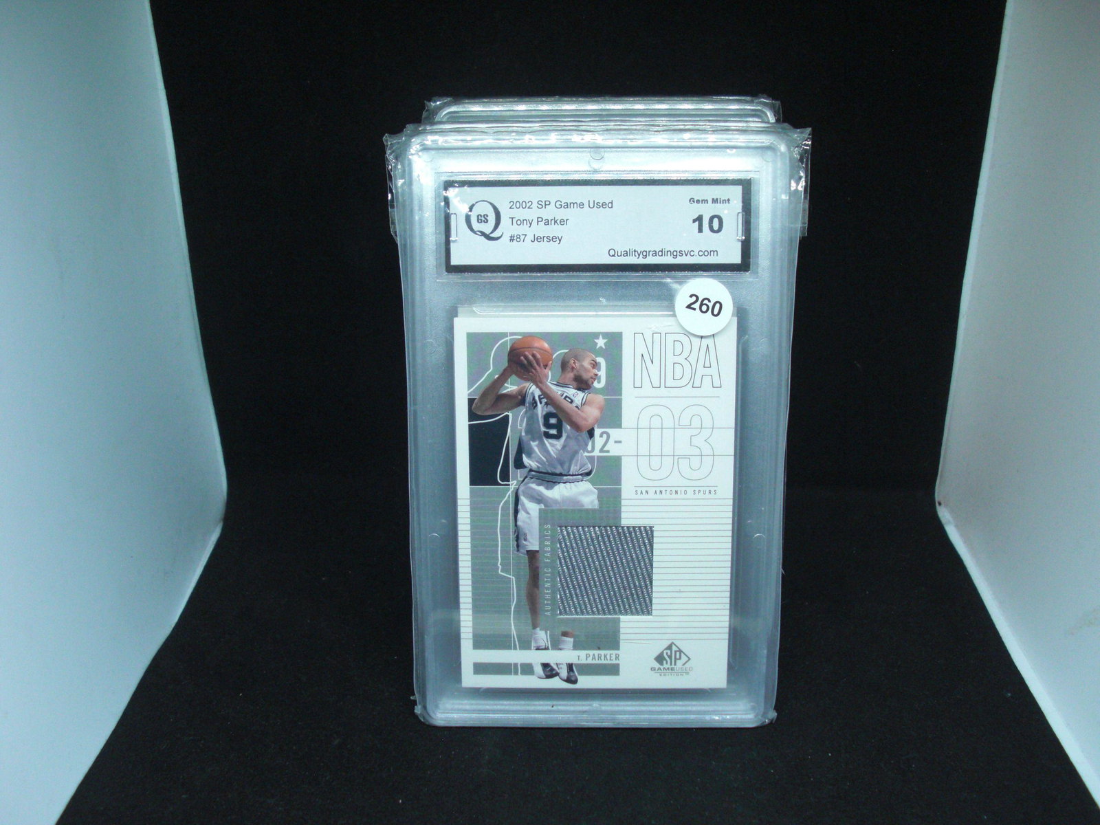 qgs gem 10 tony parker jersey card: qgs gem 10 tony parker jersey card