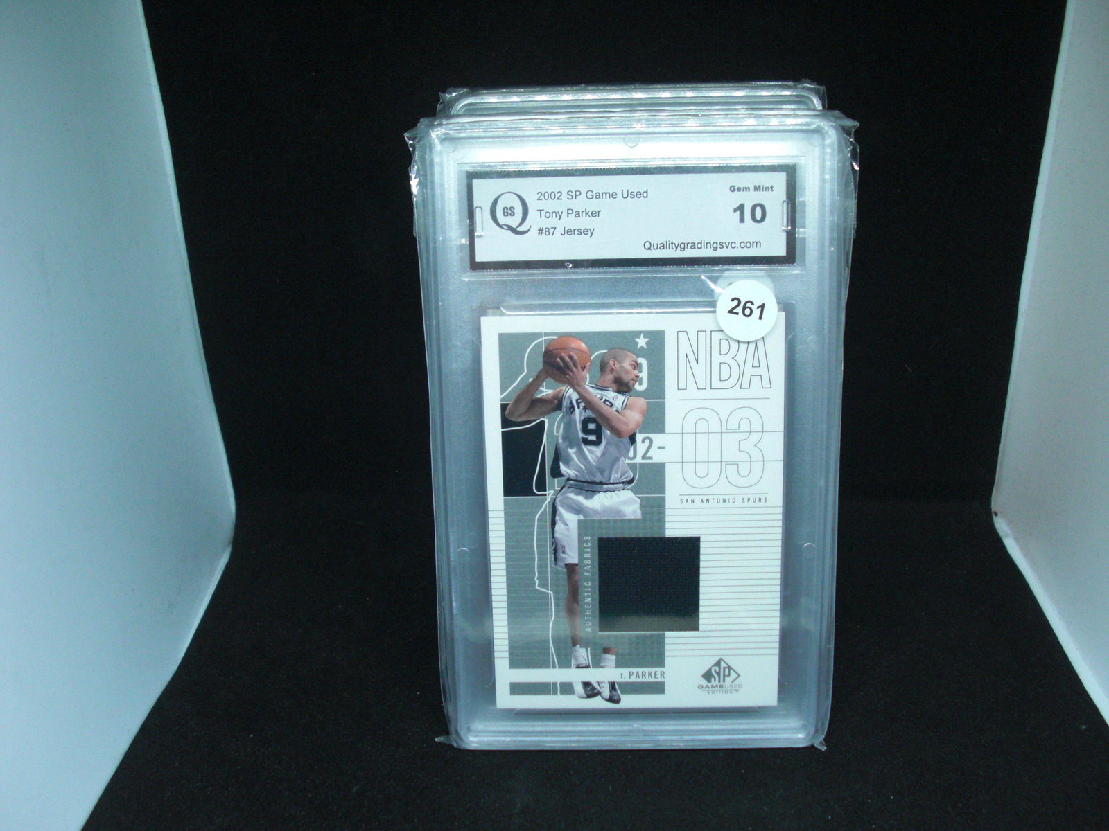 qgs gem 10 tony parker jersey card: qgs gem 10 tony parker jersey card