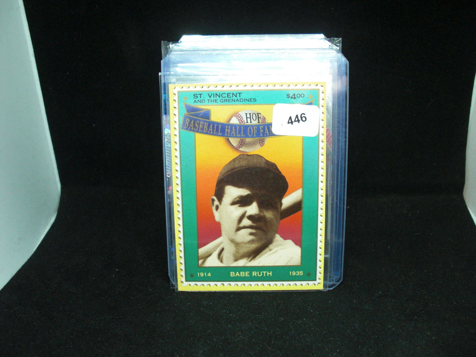 babe ruth baseball hof card: in top loaders