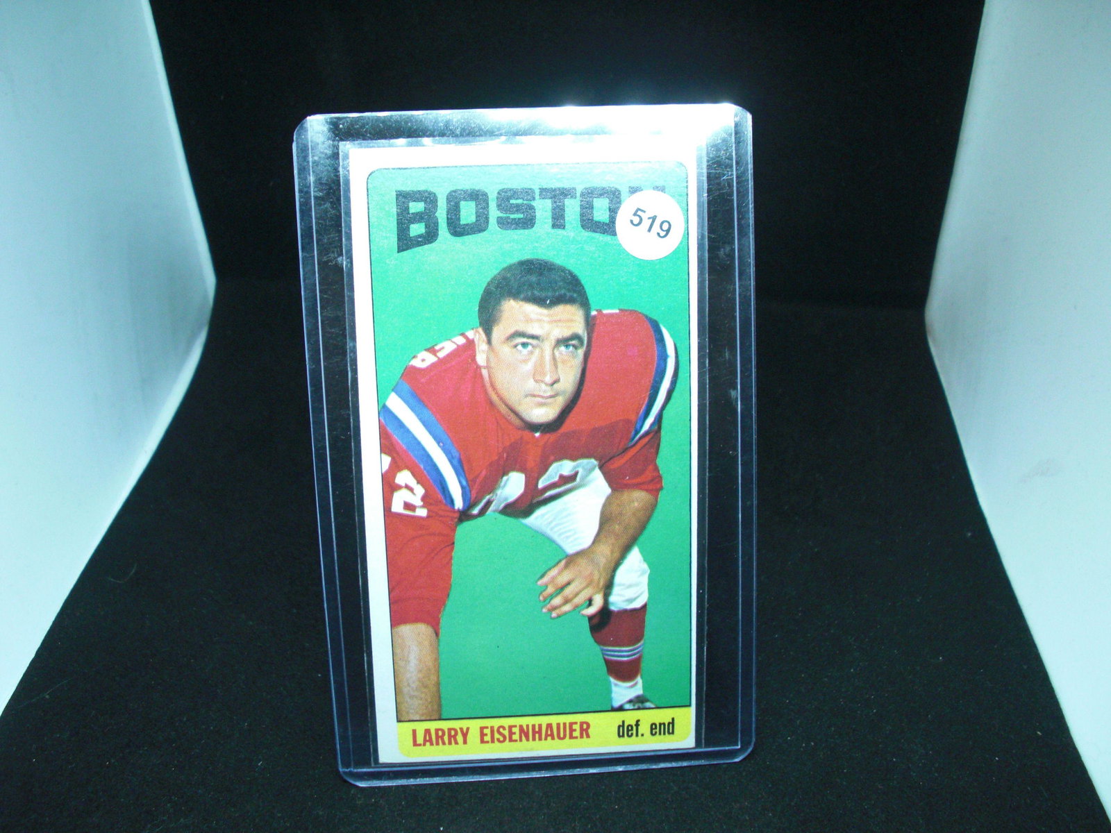 Larry Eisenhower 1965 Topps football: higher grade 1965 topps football card "Tall Boys"
