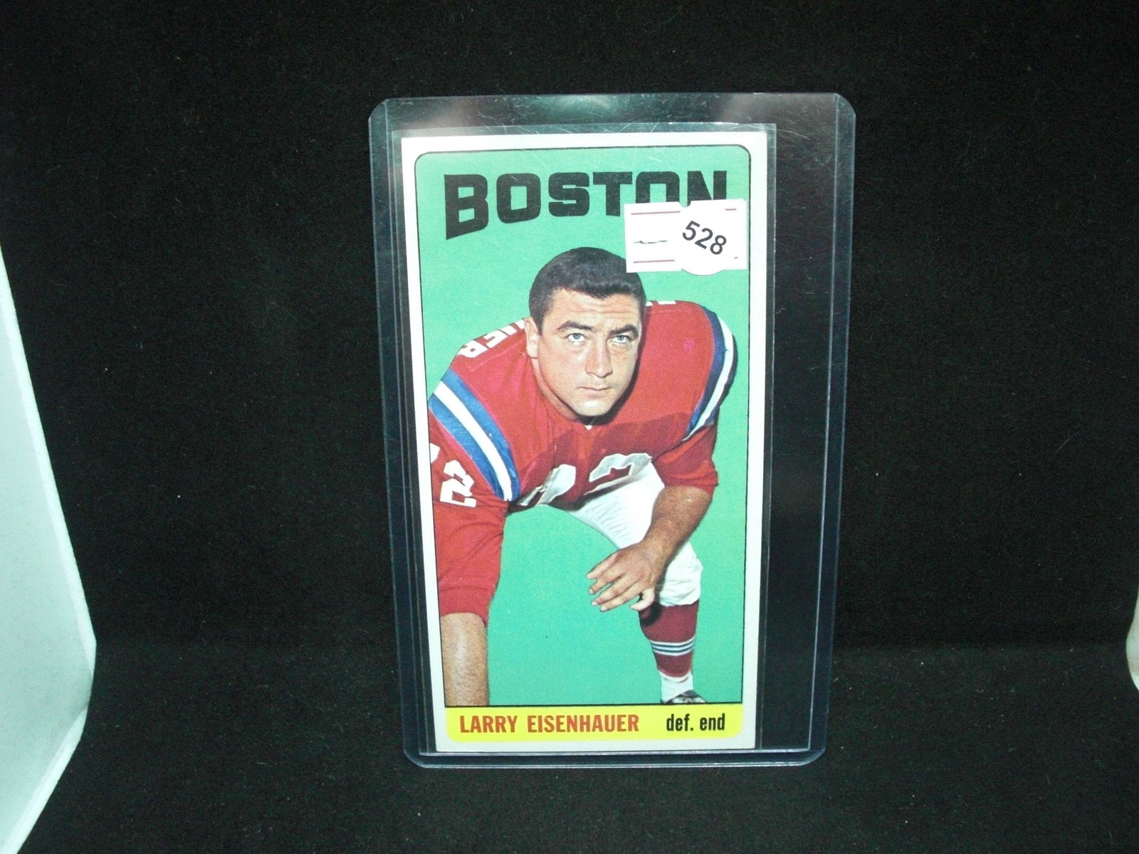 Larry Eisenhower 1965 Topps football: higher grade 1965 topps football card "Tall Boys"