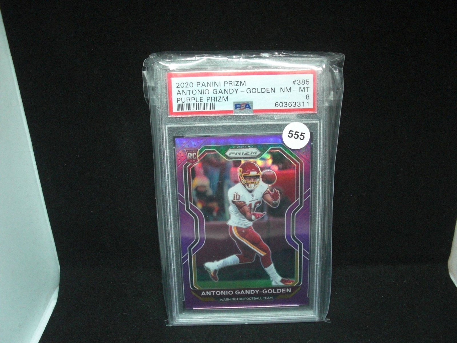 PSA 8 antonio gandy golden purple prizm 052/125: in top loaders