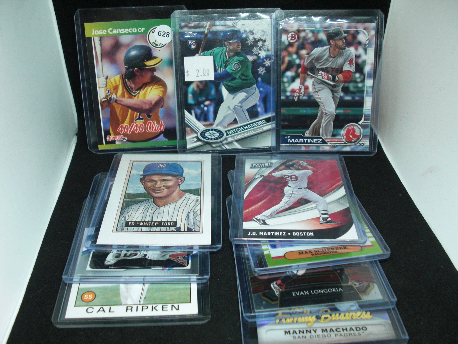 Lot of 10 baseball cards with Jose Canseco: in top loaders