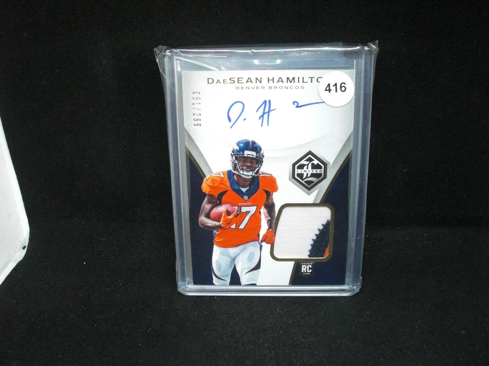 daeshawn hamilton rookie jersey auto 051/299 (1 of 1)