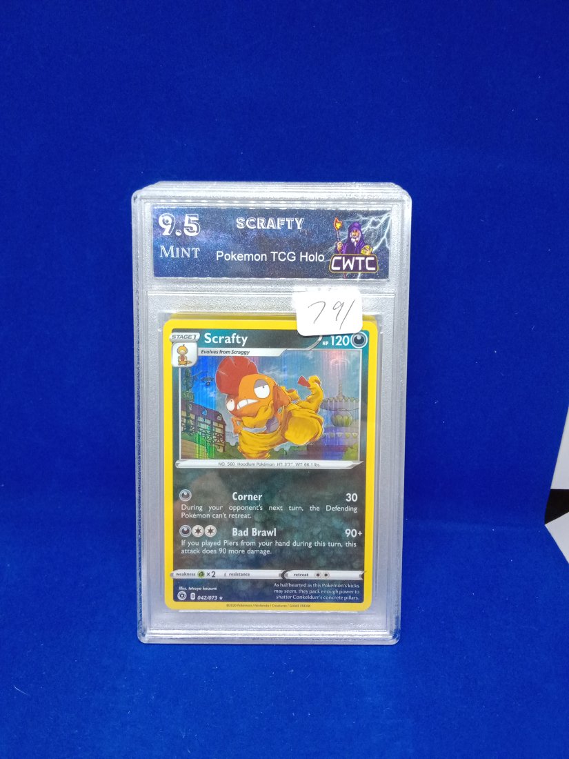 CWTC 9.5 mint scrafty graded Pokemon card (1 of 1)