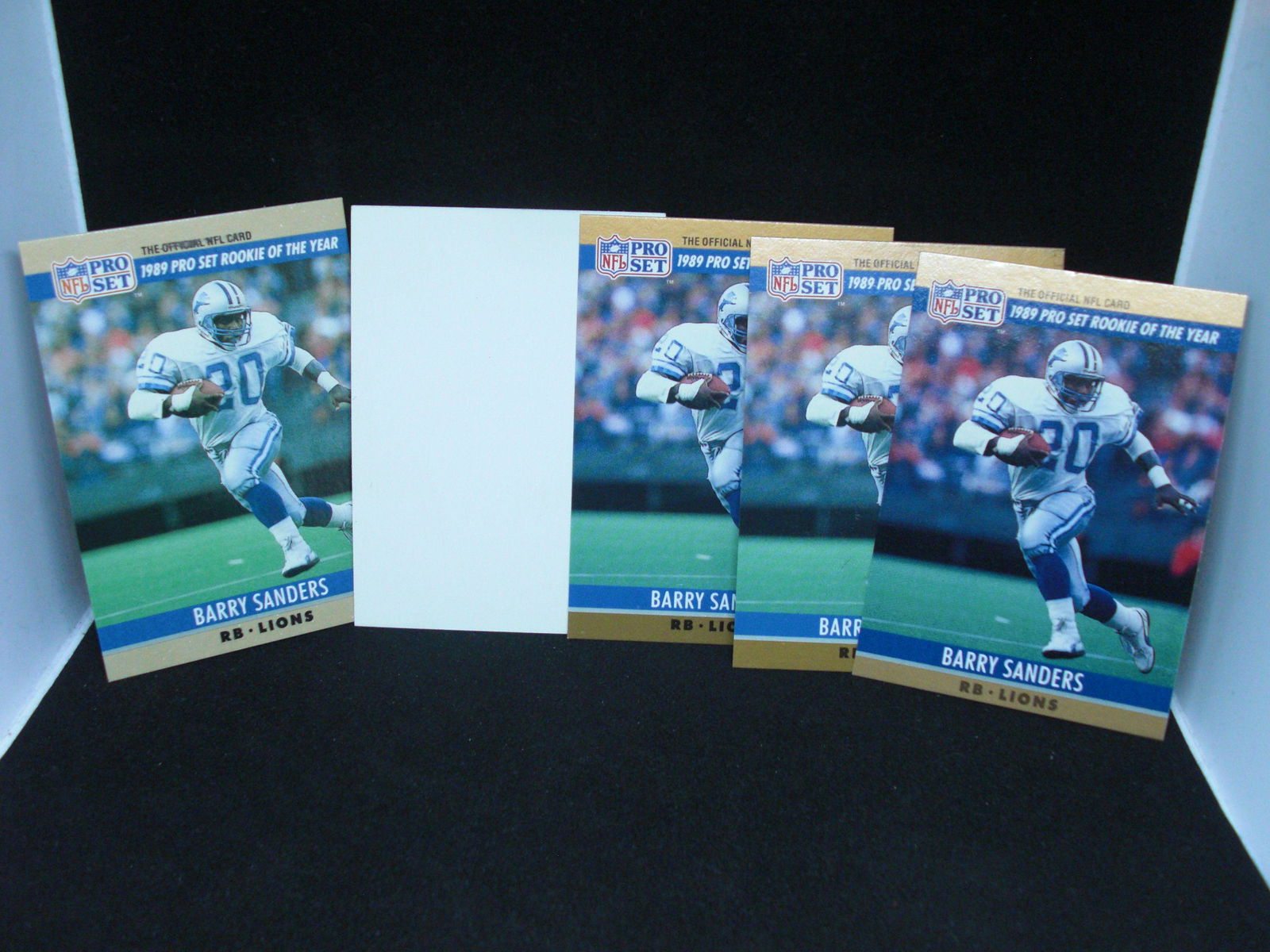 lot of 5 barry sanders proset blank back cards (1 of 1)