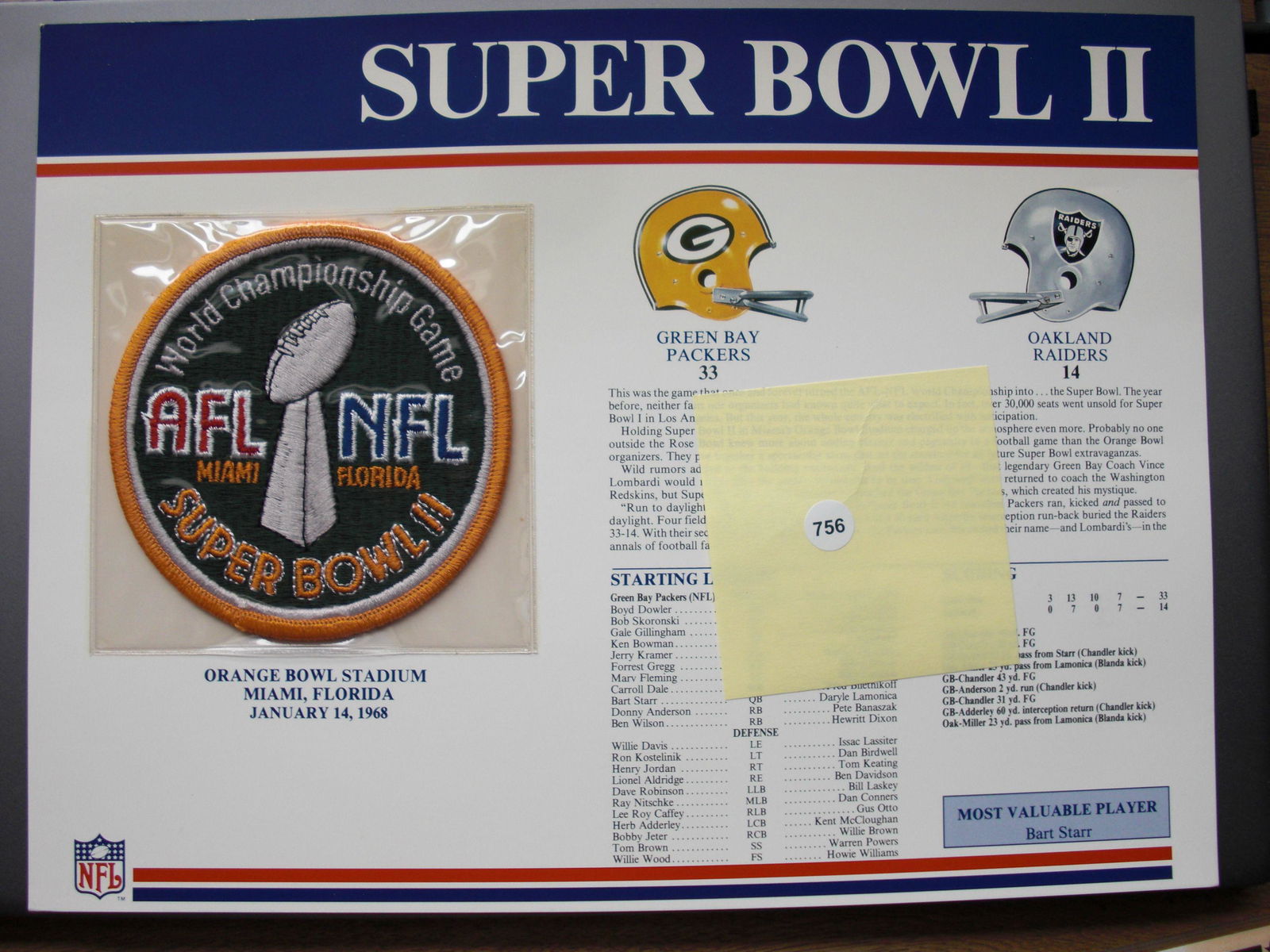 Super Bowl 2 local patch Orange Bowl (1 of 1)