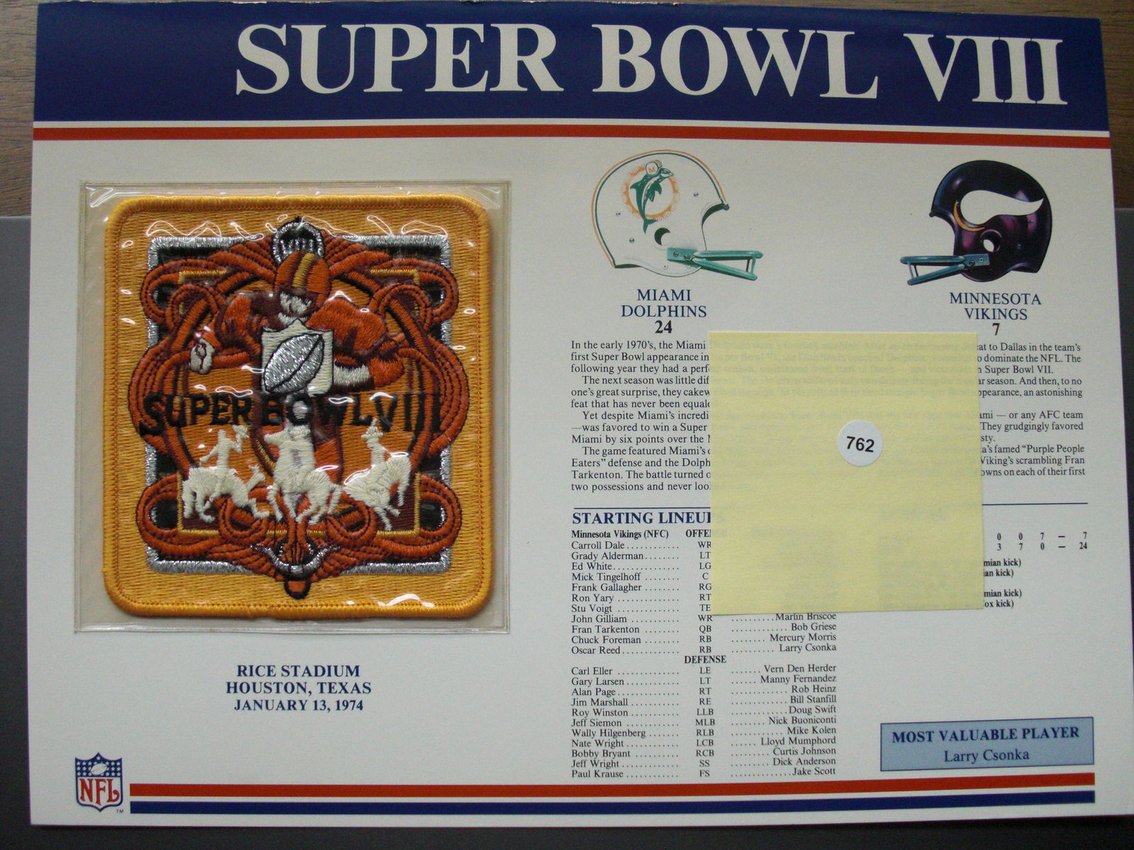 Super Bowl 8 logo patch rice stadium (1 of 1)