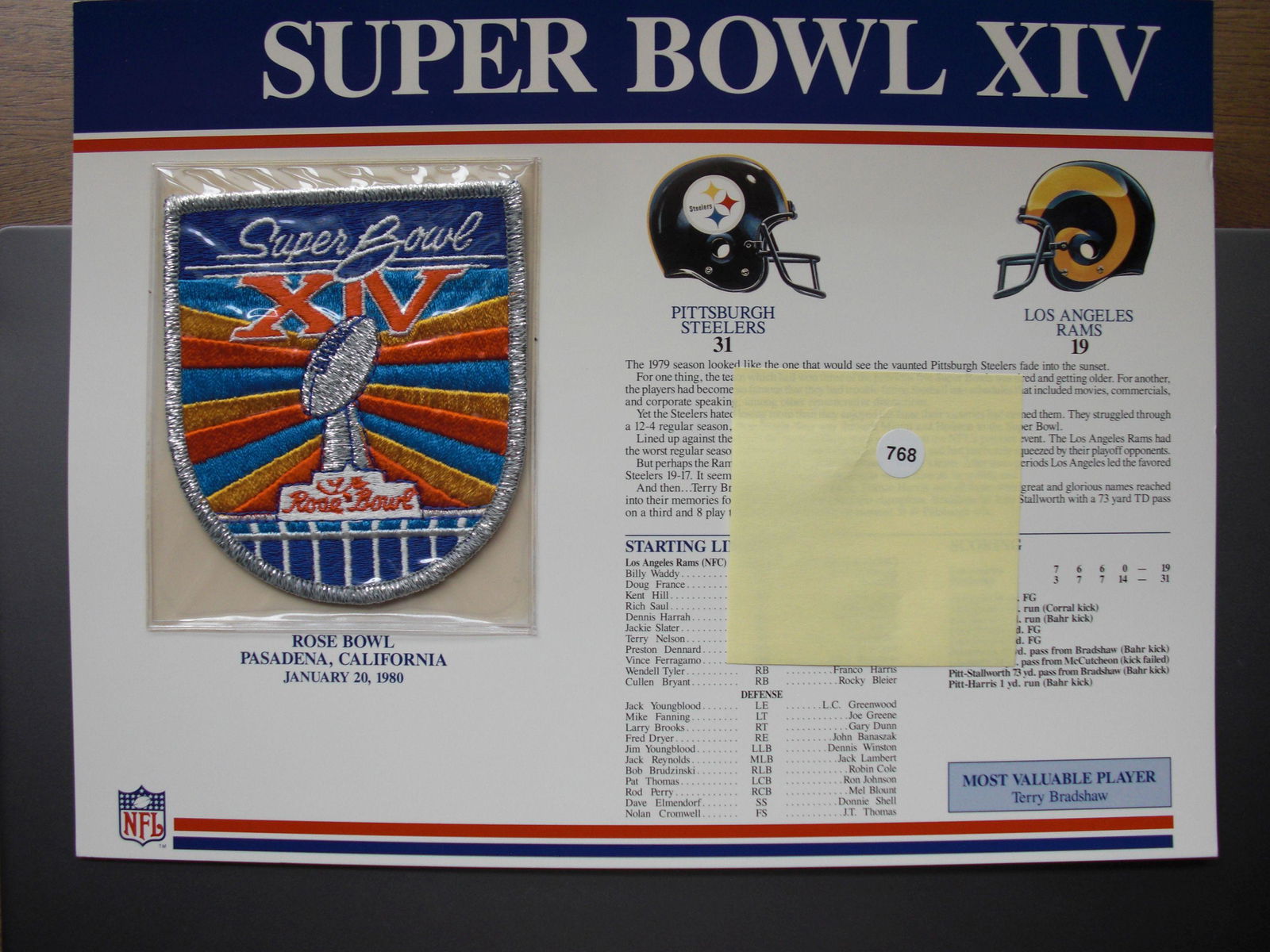 Super Bowl 14 patch Rose Bowl (1 of 1)