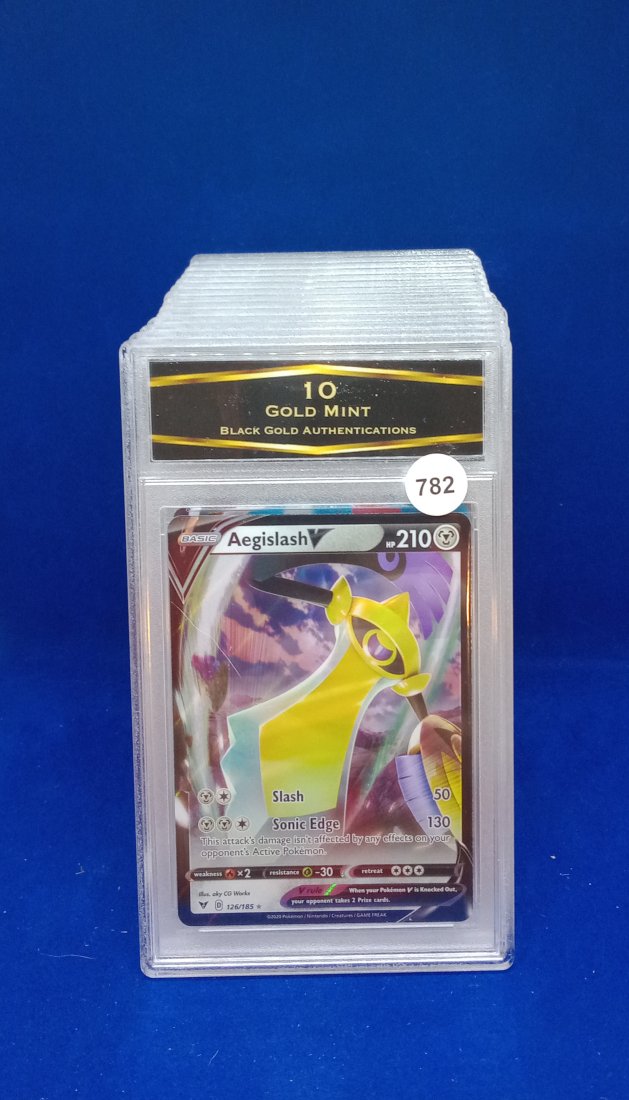 BGA gem 10 graded aegislash v pokemon card: BGA gem 10 graded aegislash v pokemon card