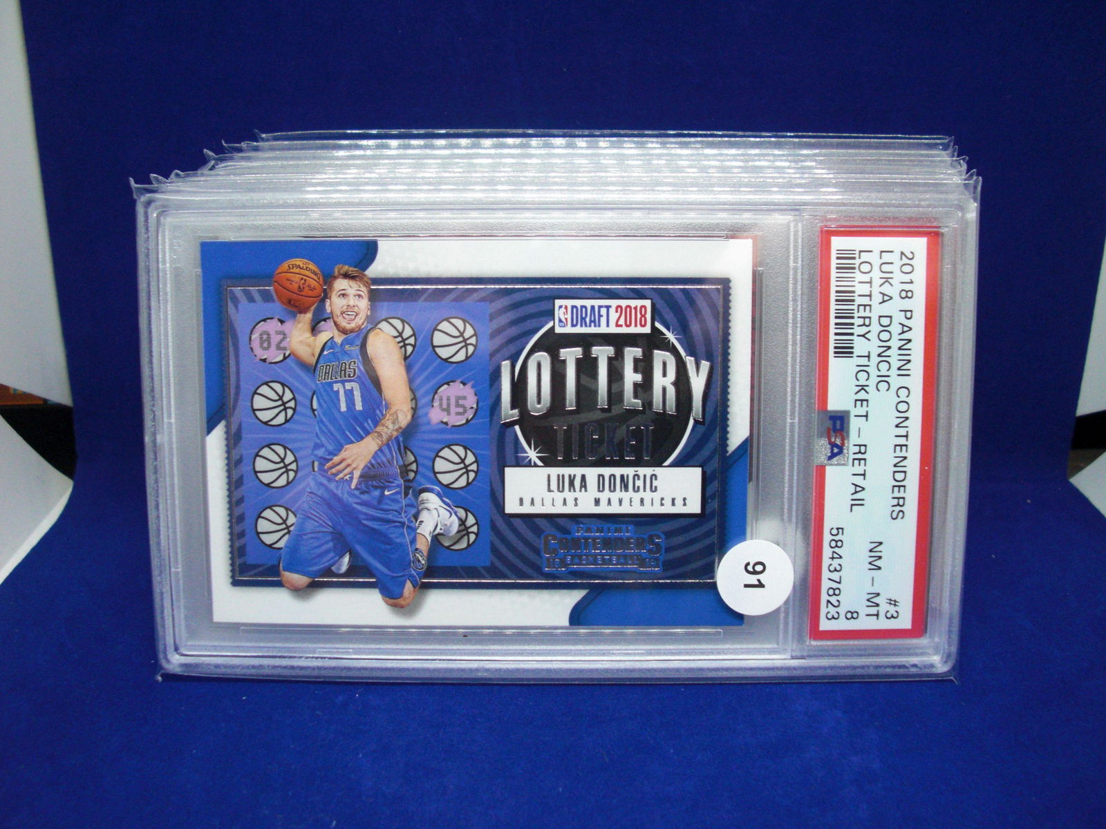 psa graded 8 luka doncic lottery ticket (1 of 1)