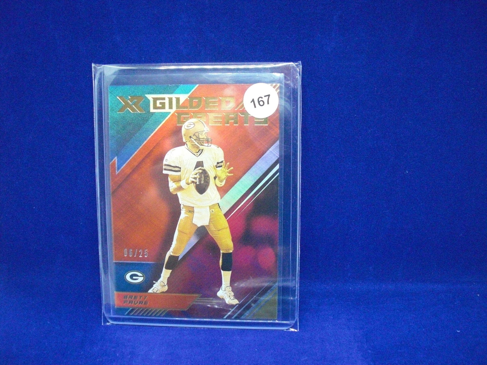 brett favre gilded greats 06/25: in top loader