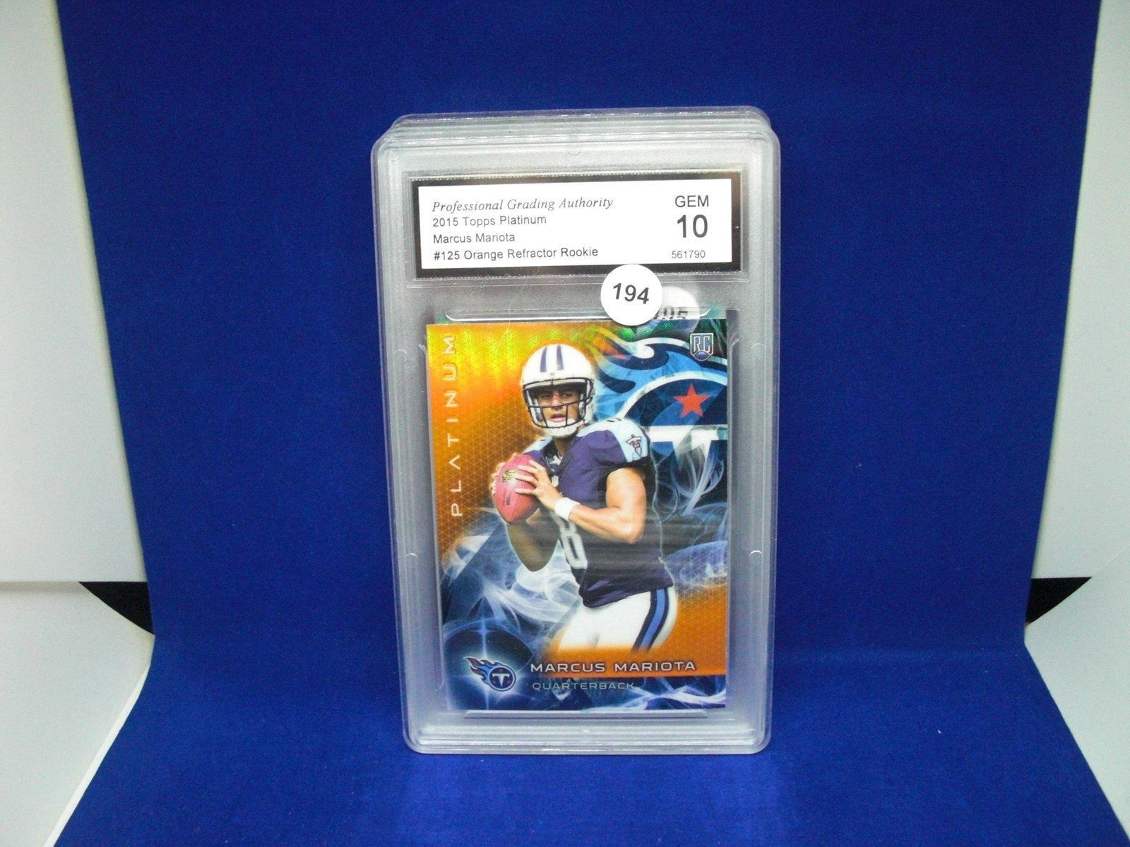 pga gem 10 orange marcus mariota rookie: graded sports card