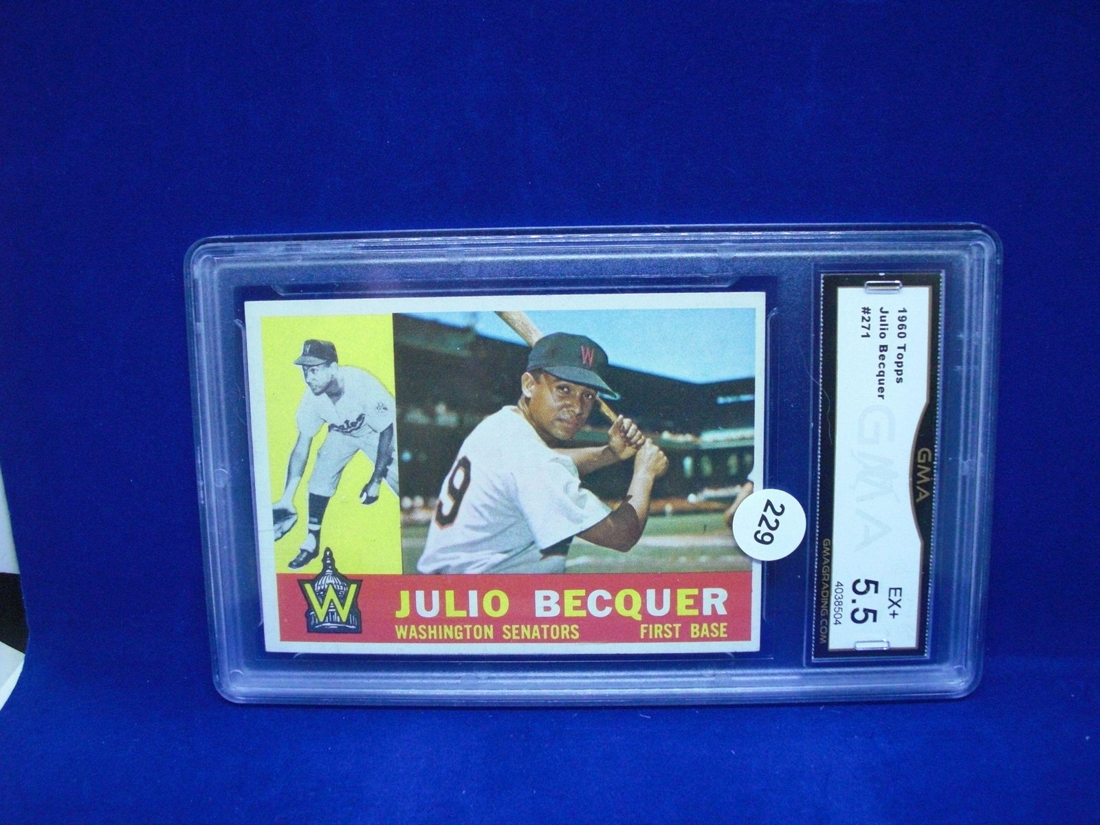 GMA 5.5 Julio becquer 1960 Topps: graded sports card