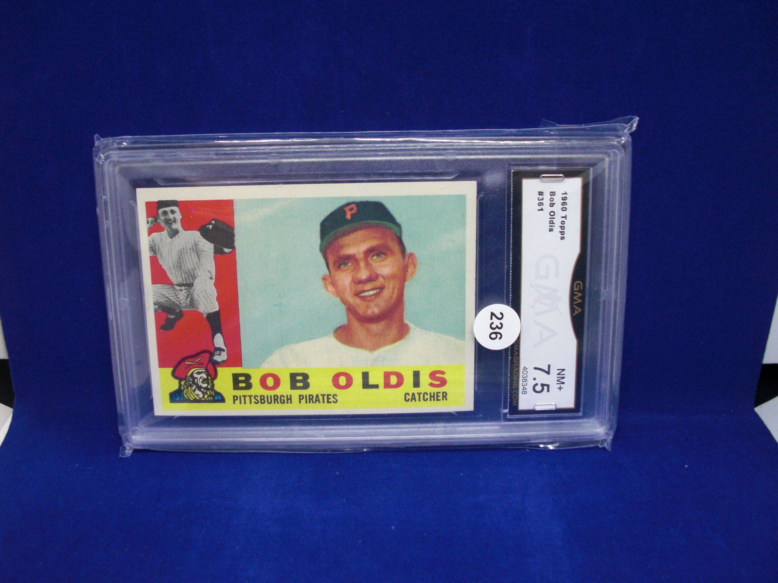 GMA 7.5 Bob oldis 1960 Topps: graded sports card